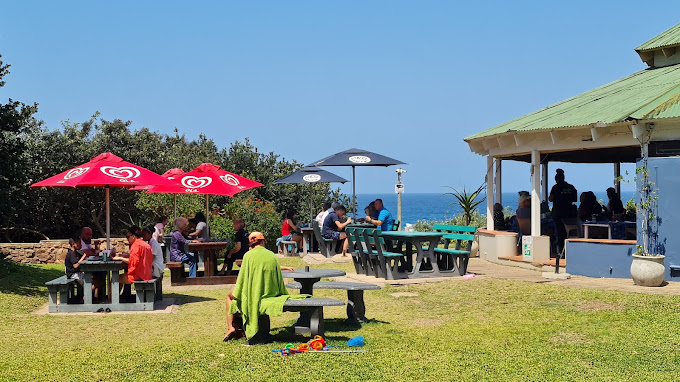 Locals enjoying coffee at Pennington Beach Café